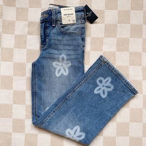 NWT Abercrombie Kids Flower Wide Leg Jeans